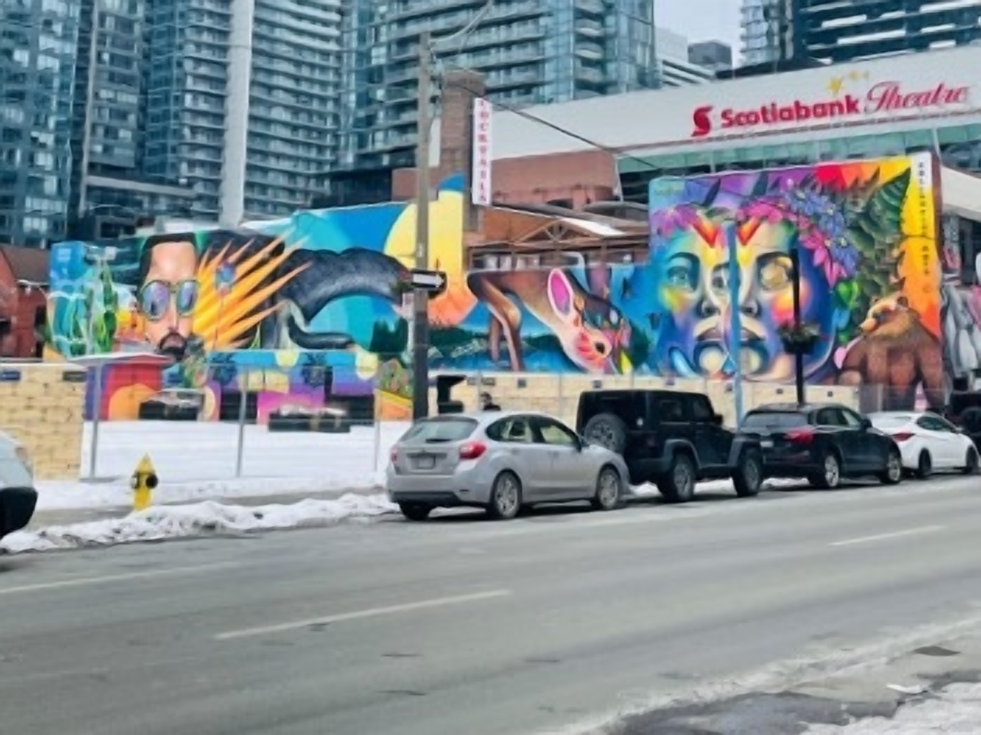 Image depicting graffiti outside the Scotiabank Theatre on Richmond Street