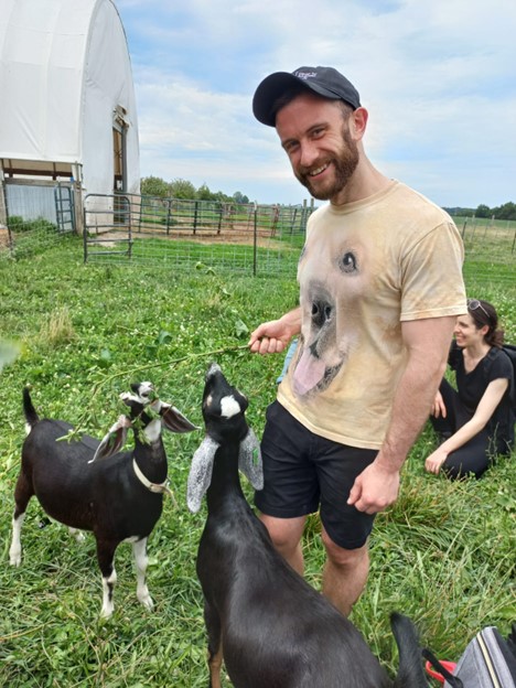 Figure 2: Author with goat-nip, or mulberry (author’s photo)
