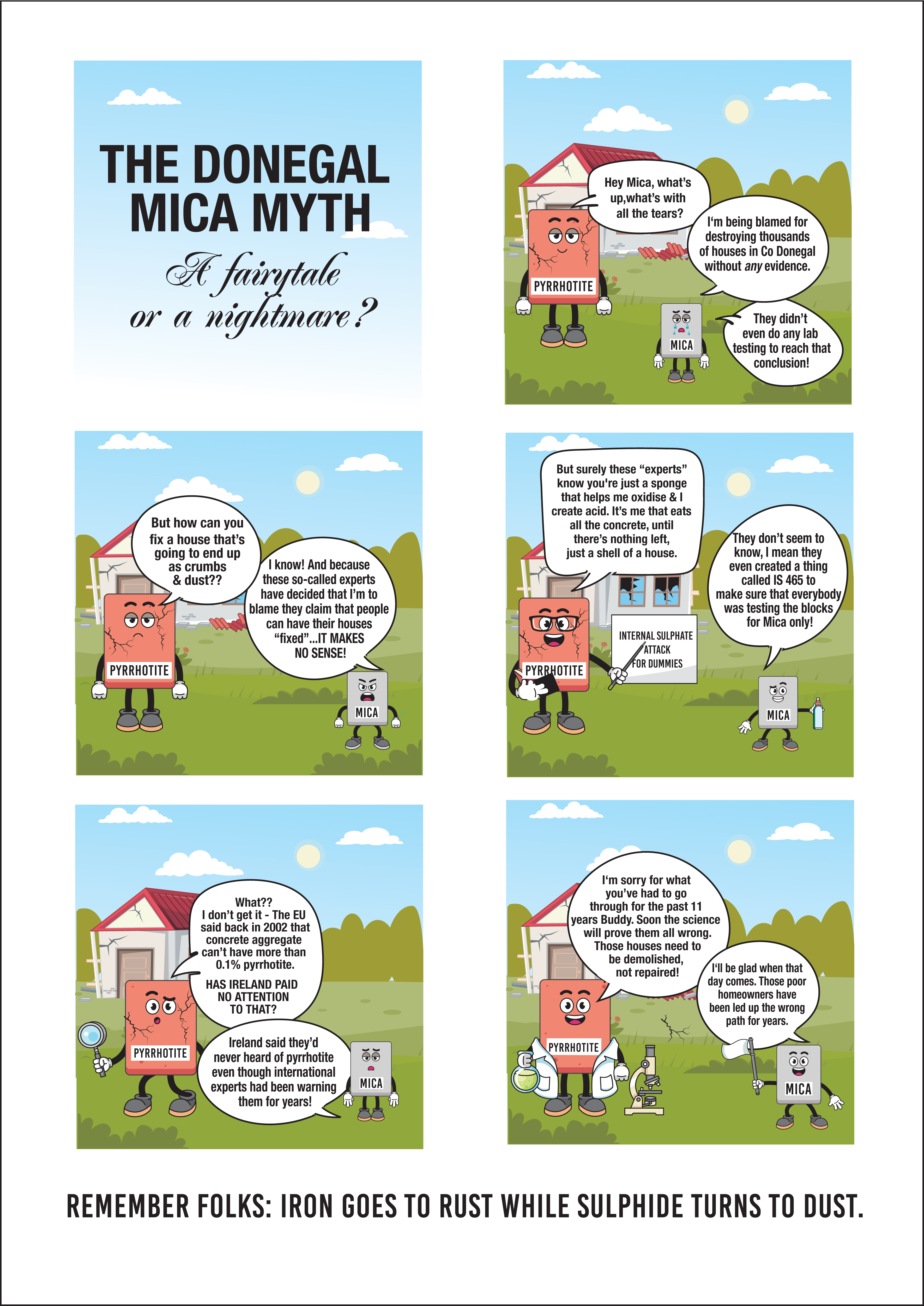 Figure 3: Homeowner-activists in Donegal today create and share comic strips to demystify the 'MICA Myth.'